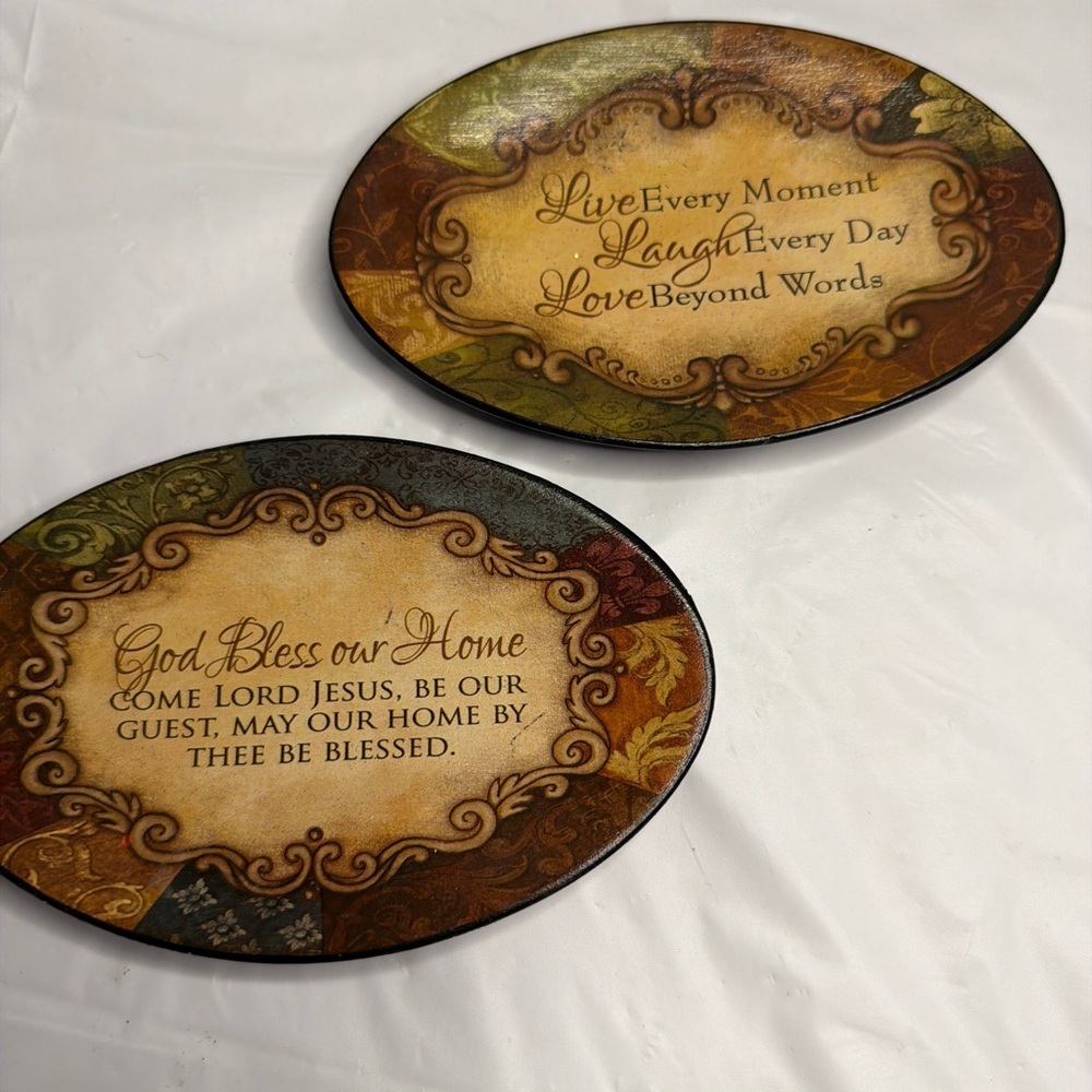 Decorative Inspirational shelf  Plaques 6” each